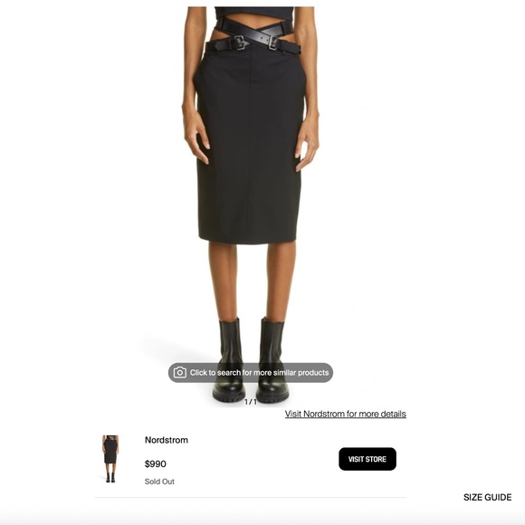 Monse Belted Cross Over Waist Black Wool Pencil Skirt US14 Size XL NWT - Picture 6 of 6